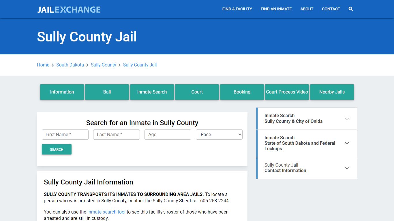 Sully County Jail Roster Lookup, SD, Inmate Search - Jail Exchange